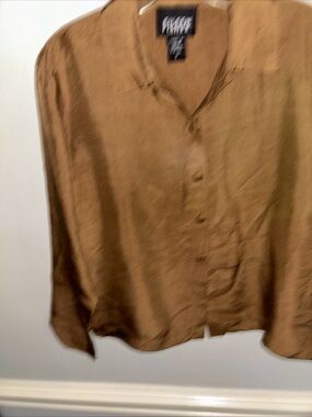 Eileen Fisher Caramel Brown Button-Down Blouse
